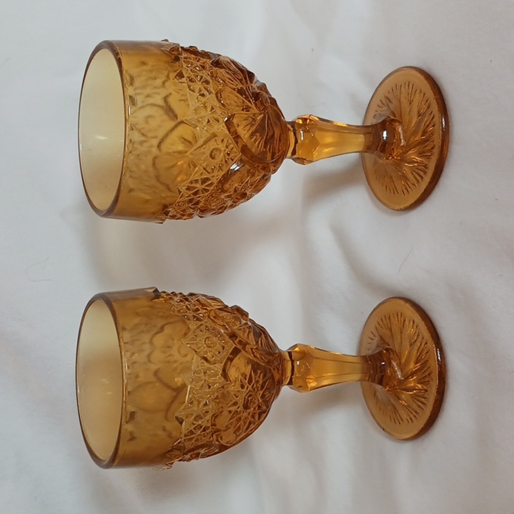 Degenhart Wine Glasses Amber Lot of 2